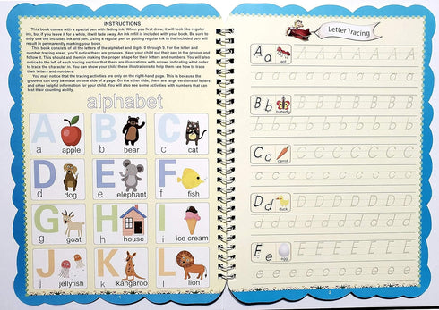 Handwriting Practice Workbook - Reusable Letter and Number Tracing