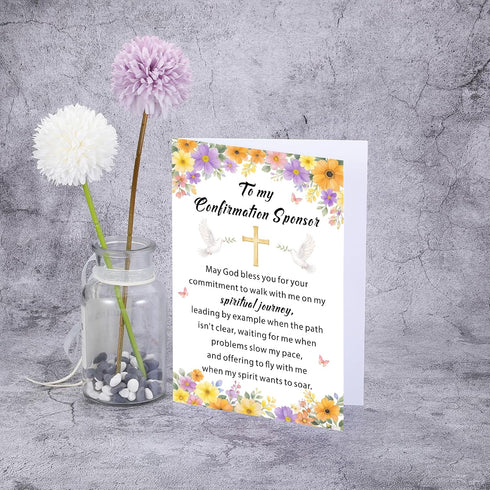 Confirmation Sponsor Card, Confirmation Sponsor Gifts for Women Men, Catholic Confirmation Cards for Godmother