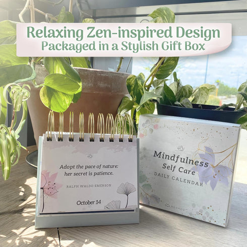 MESMOS 366 Daily Mindfulness Affirmation Quotes, Perpetual Desk Calendar, Inspirational Self Care Gifts for Women, Desk