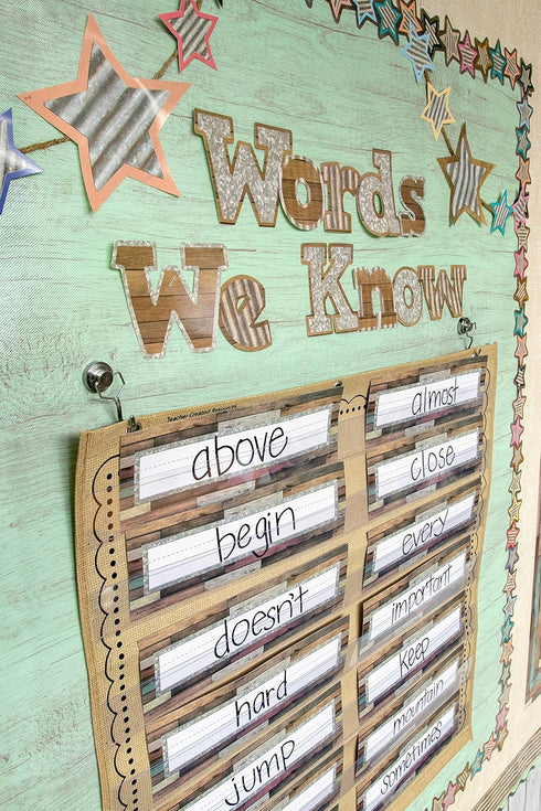 Teacher Created Resources Burlap 7 Pocket Chart (28" x 28") - 20837