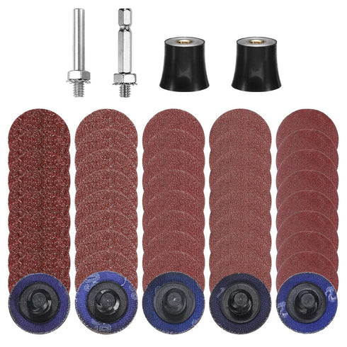 HARFINGTON 54pcs Quick Change Discs Set 1" Roll Lock Sanding Discs with