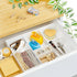 CAXXA 3 Slot Drawer Organizer, White - 4 Adjustable Dividers for Junk Drawer Storage, Office Desk Supplies