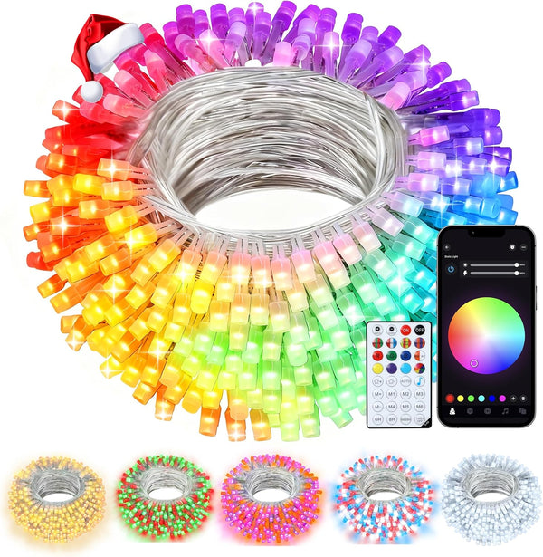 echosari Christmas String Lights, 100 LED Smart String Lights 33Ft Millions Color
