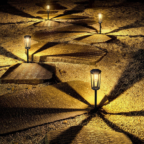 Generic 3000K 2 Pack Solar Pathway Lights, LED Solar Lights Outdoor Waterproof, Garden Lighting for Yard Path Landscape