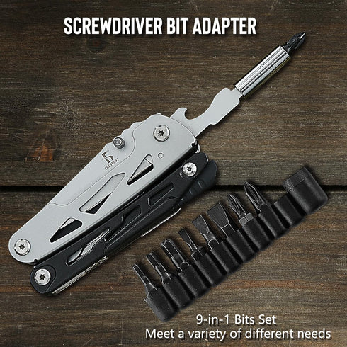 THE FRONT 19 in 1 Multitool Pliers with Detachable Scissors, Camping Tactical Knife Gift for Men
