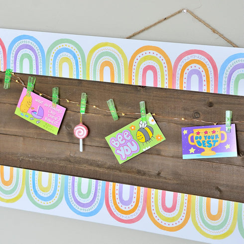 Youngever 52.5 ft Bulletin Board Borders, Rainbow Design for Classroom Decoration