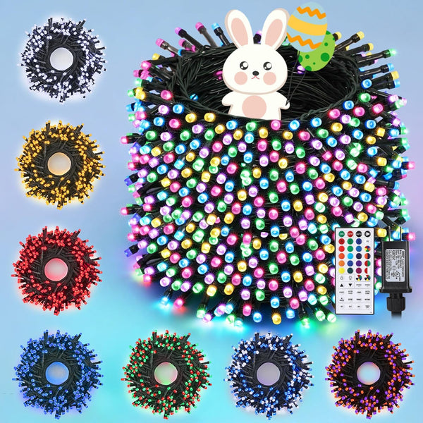 Toodour Easter Lights RGB String Lights, 115ft 350 LED Color Changing String