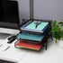 Mind Reader 3-Tier Paper Tray, Desktop Organizer for File Storage, Metal Mesh, Black