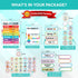 Decorably 147 Pcs Rainbow Calendar Bulletin Board Set for Classroom Teacher Calendar Set