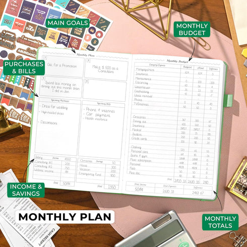 GoGirl Budget Planner Monthly Financial Planner Organizer Budget Book. Expense Tracker Notebook Journal to Control