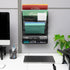 Mind Reader 4-Tier Vertical File Storage, Desktop Organizer, Wall Mount, Metal Mesh, 12.5" L x 4" W x 16.5" H, Black
