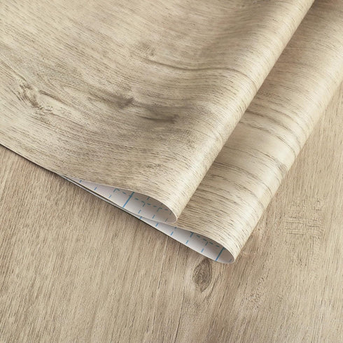 118" x 17.7" Light Brown Wood Grain Contact Paper, Faux Wood Peel and Stick Waterproof Wallpaper