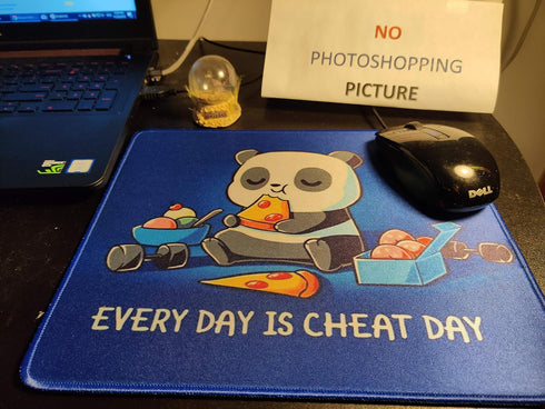 Cute Panda Mouse Pad, 12x10 Inches Office Gaming Anime Eating Pizza Mousepad