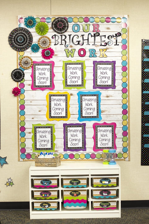 Teacher Created Resources Chalkboard Brights Circles Die-Cut Border Trim, 3498
