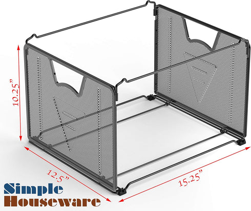 Simple Houseware Mesh Hanging File Organizer, Black - 2 Pack