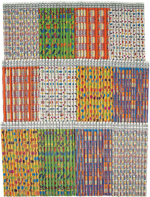 LARGE HAPPY BDAY PENCIL ASST - Stationery, 144 Pieces