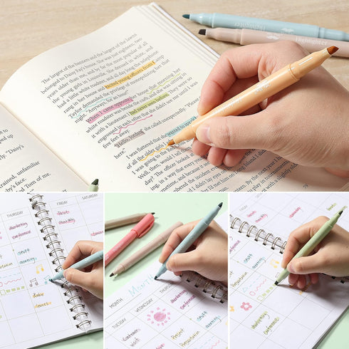 Mr. Pen Dual Tip Highlighters, Morandi Colors, 16 Pack Fine & Chisel Tip Pastel Highlighter Set