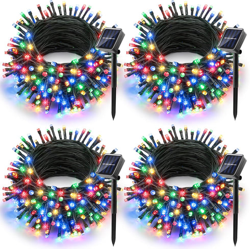 Joomer Solar Christmas Lights Outdoor, 4 Pack Total 156FT 400LED 8 Lighting