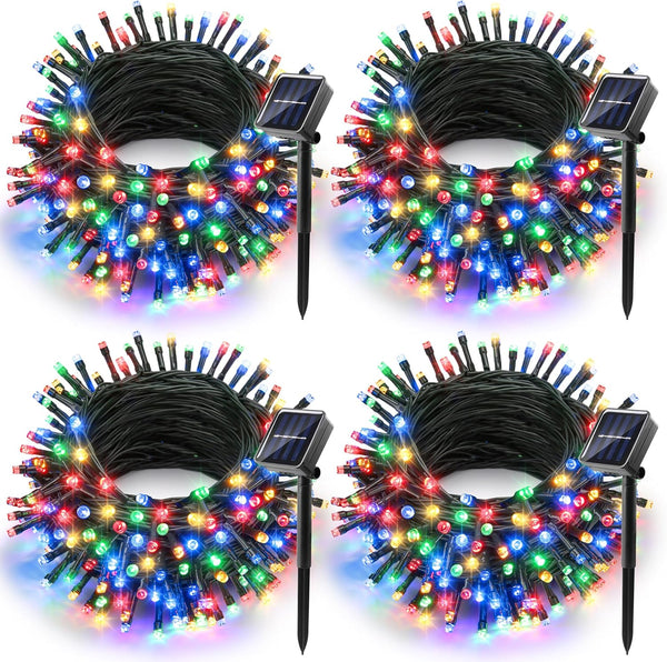 Joomer Solar Christmas Lights Outdoor, 4 Pack Total 156FT 400LED 8 Lighting