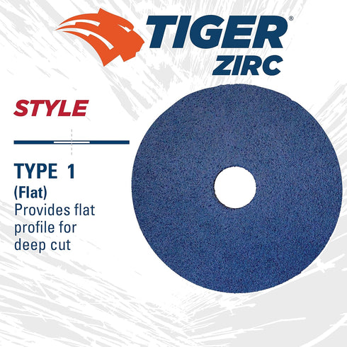 Weiler 59737 Tiger Zirconia Alumina Resin Fiber Sanding & Grinding Disc, 4-1/2" Diameter, 120 Grit (Pack of 25)