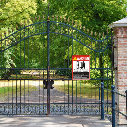 Moving Gate Sign, Can Cause Serious Injury or Death, 10"x 7" Warning Sign, 2 Pack