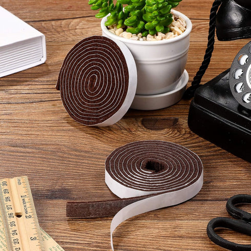 Zonon 4 Rolls 1/2 x 240 Inch Felt Strips with Adhesive Backing, Heavy Duty Polyester for Protecting Furniture and DIY