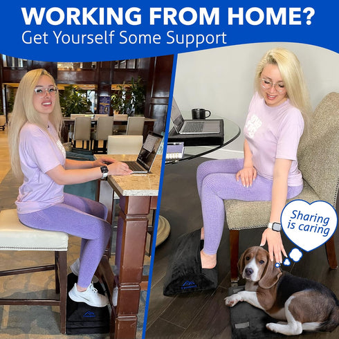 EverRest Under Desk Footrest for Office Use, Warmer Feet, 3 Adjustable Heights, Ergonomic Foot Rest Stool