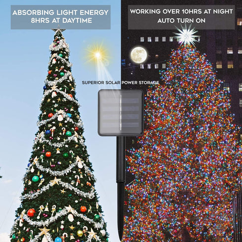 5 8 100LED suddus Colors Solar String Lights, Solar Christmas Lights Outdoor Waterproof with Lighting Modes, Multi