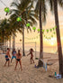 8.5Ft 10 Summer Palm Tree Lights Outdoor, Patio Lights String with LED Beach Themed Lights for Indoor Bedroom Tiki