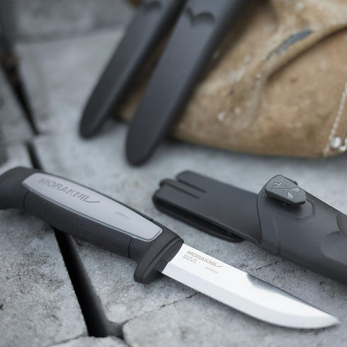 Morakniv Craftline Robust Fixed-Blade Knife with Carbon Steel Blade and Combi-Sheath, 3.6 Inch