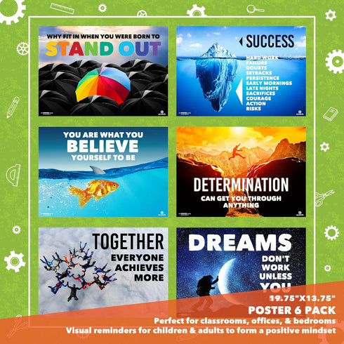 Classroom Decorations by Sproutbrite - High School Motivational Posters for Teacher and Students