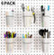 6 Set Pegboard Hooks with Cups - Ring Style Bins for Organizing Storage Accessories (Transparent)