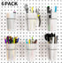 6 Set Pegboard Hooks with Cups - Ring Style Bins for Organizing Storage Accessories (Transparent)