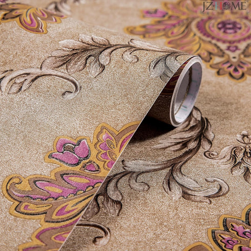 Y9839 Damask Peel and Stick Wallpaper, 17.7" x 9.8ft, Removable Contact Paper for Furniture, Shelf Liner