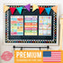 Hadley Designs 4 Alphabet, Months, Weather, Days of The Week Calendar for Kids, Laminated Charts 11x17