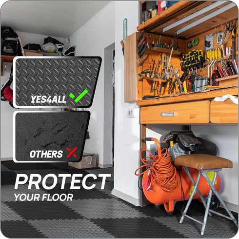 Yes4All 24SQFT-120SQFT Puzzle Exercise Mat for Home Gym, EVA Interlocking Foam Floor Tiles with Border for Workout
