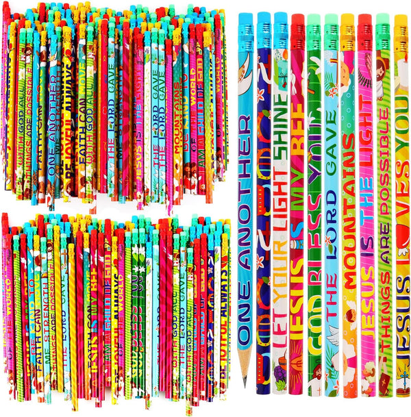Kolewo4ever 200 Pieces Bible Verses Pencils, Christian Pencils with Inspirational Scripture for Classroom