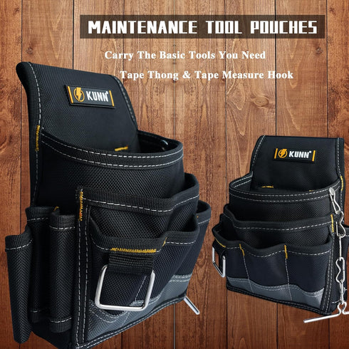KUNN Electrician Tool Pouch - Durable Small Maintenance Tool Pouch Belt with Clip