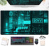 Cyan Green Japanese Desk Mat, Neon Tokyo Extended Mouse Pad Anime Cat Desk Pad, Gaming Mousepad XXL, Large Keyboard Mat for Gamers, Cool Computer Mat for Desk with Stitched Edges 31.5X15.7 in by DSKGSJH