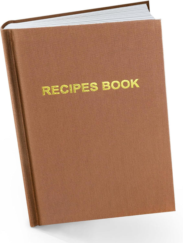 Elegant Hard Cover Recipe Journal – Blank Cookbook for Organizing Personal Culinary Creations (Brown)
