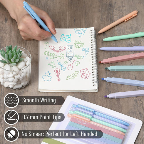 Mr. Pen- Aesthetic Highlighters and Gel Pens, 8 Pack, Assorted Color Highlighters, Cute Gel Pens