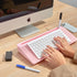 Garood Desktop Whiteboard with Storage, Pink Board, Dry Erase Board, Glass Desktop White Board, Phone Tablet Holder,