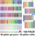 Shuttle Art 160 Pack Glitter Gel Pens, 80 Colors Glitter Gel Pens Set with 80 Refills for Adults Coloring Books Drawing Crafts Scrapbooking Journaling by Shuttle Art