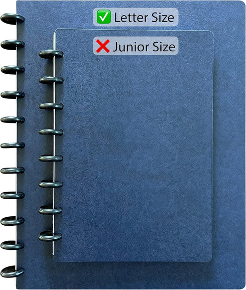 Discbound Notebook, Letter Size Faux Leather Cover, 120 gsm Heavyweight Paper, Includes 40 Margin Sheets, 5 Tabs (Navy