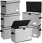 Chuangdi 6 Pcs Comic Book Storage Boxes - Collapsible Short Box Case with Lid, Holds 150 Comics (Gray)