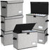 Chuangdi 6 Pcs Comic Book Storage Boxes - Collapsible Short Box Case with Lid, Holds 150 Comics (Gray)