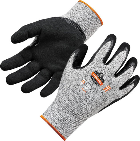 Ergodyne Cut Resistant Work Gloves, A3 Sandy Nitrile Coated Palms for Optimal Grip, Gray, X-Large, Pack of 1