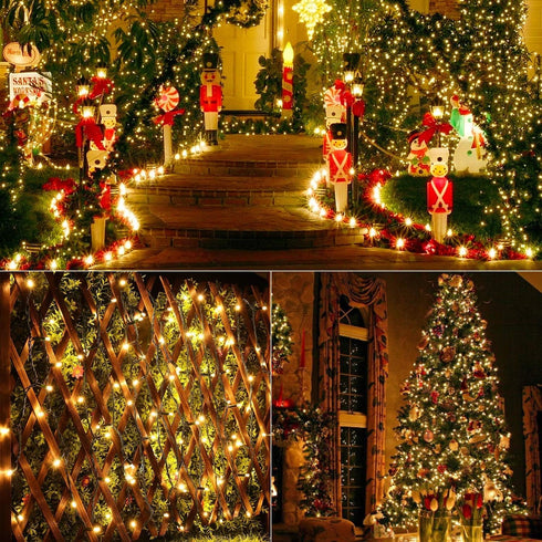 78.74ft 240 8 Brizled Outdoor Christmas Lights, LED Christmas Lights, Plug in Christmas Tree Lights Connectable, Modes