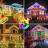 2 Pack 400LED 8 Warm White and Multicolor Color Changing Solar String Lights for Outside, Solar Fairy Lights Outdoor