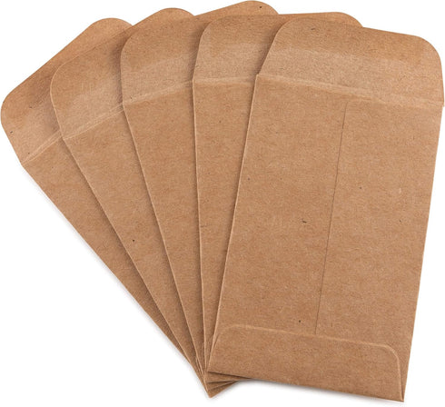 Coin and Small Parts Envelopes 500 Pack 2.25"x 3.5" with Gummed Flap for Home and Office Use